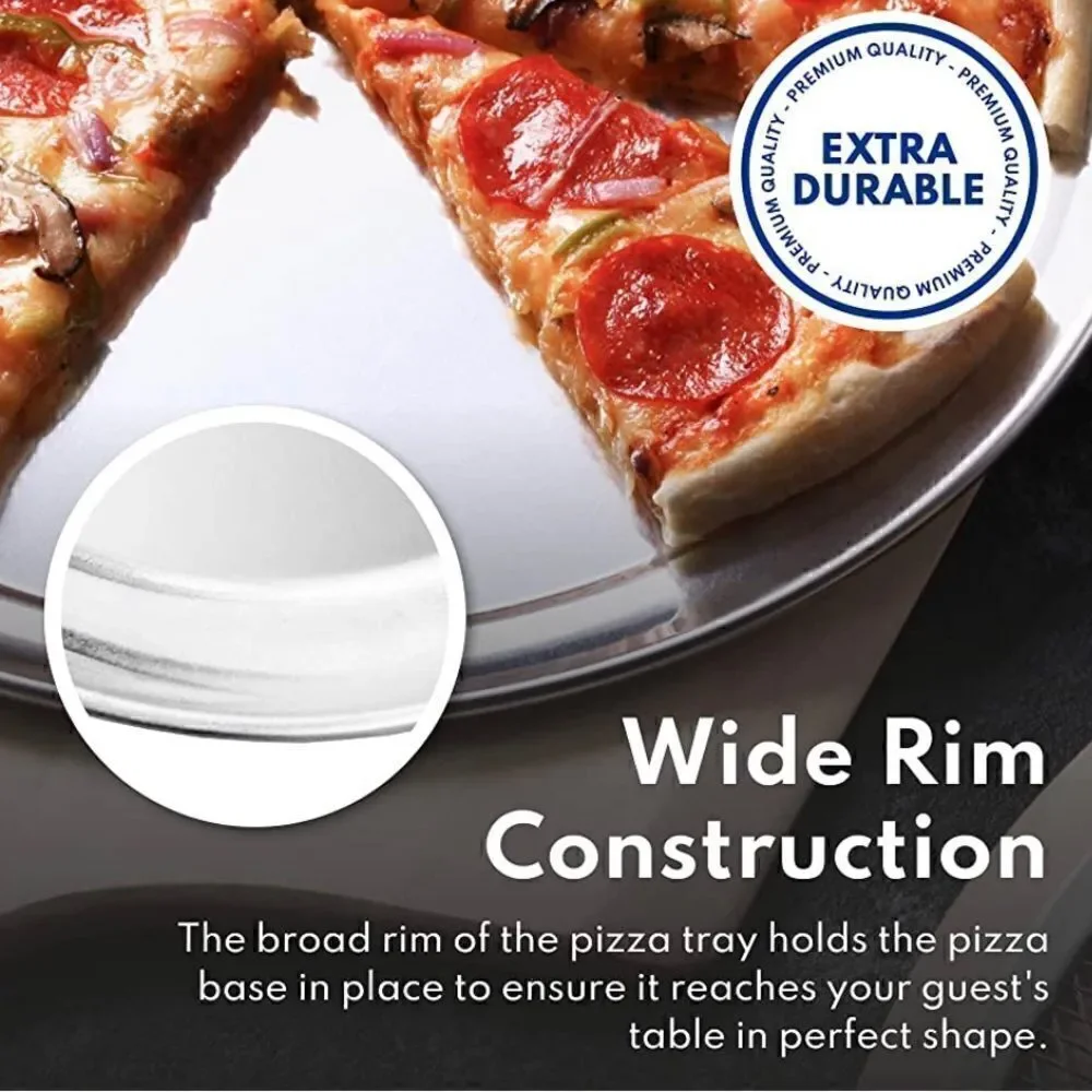 COPY 1- Restaurant-Grade Aluminum Pizza Pan, Tray, Coupe Style, 8-Inch, 6 pack
